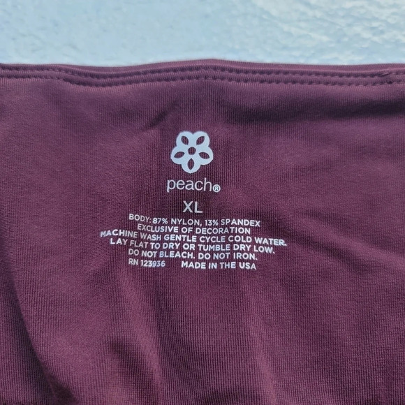 PEACH Women High Waist Yoga Purple Leggings Fitness Workout Exercise Gym XL - Picture 9 of 11